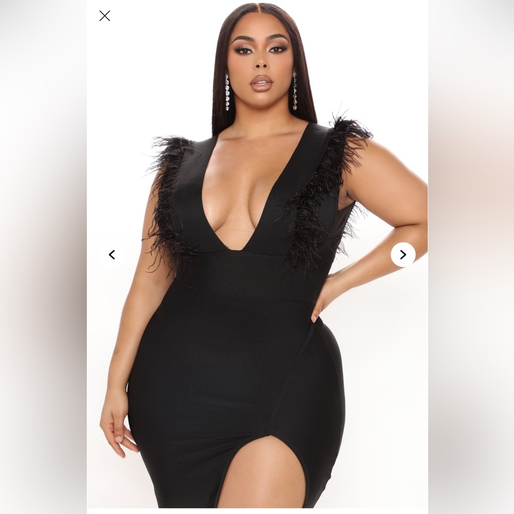 Dinner in Milan Bandage Midi Dress- black - Picture 2 of 5